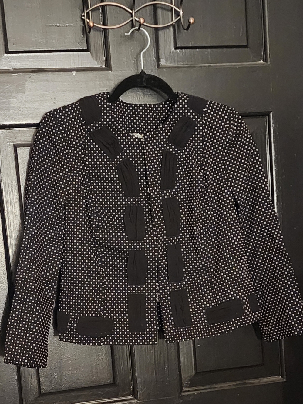 CAbi Black Polka Dot Tailored Blazer